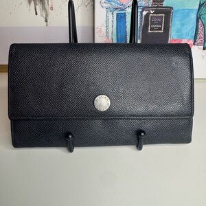 Bulgari Black Wallet with Silver Accent